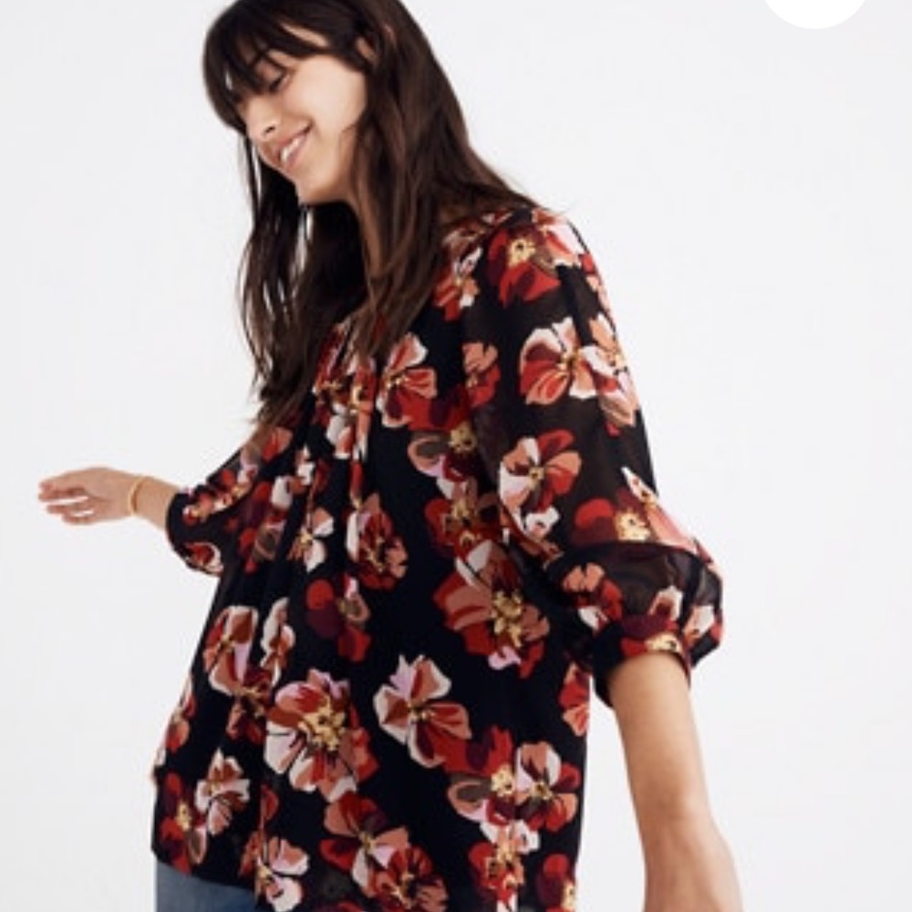NWT Madewell French Rose Tie Back Top